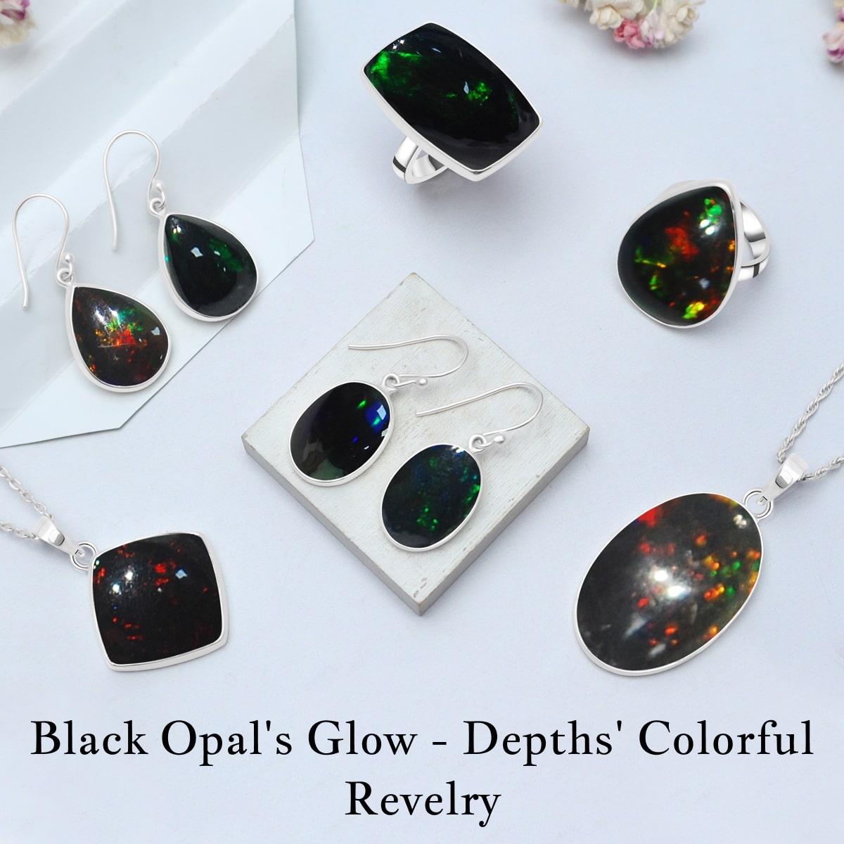 Black Opal Radiance: A Colorful Dance in the Shadowy Depths
