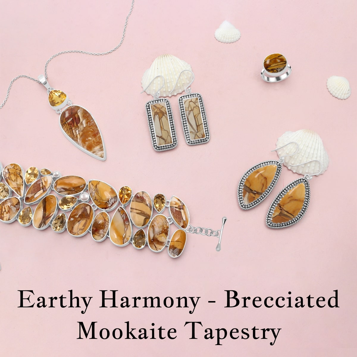 Brecciated Mookaite Tapestry: Harmonious Weaving of Earth's Colors Brecciated Mookaite