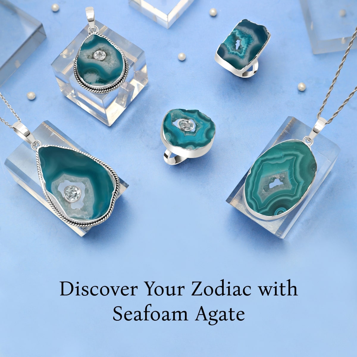 Zodiac Sign of Seafoam agate