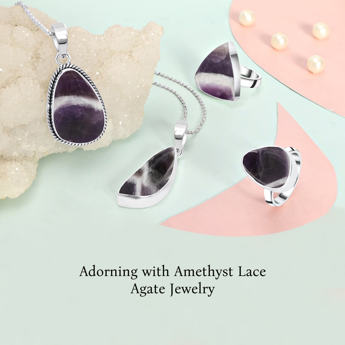 Wearing Amethyst Lace Agate Jewelry