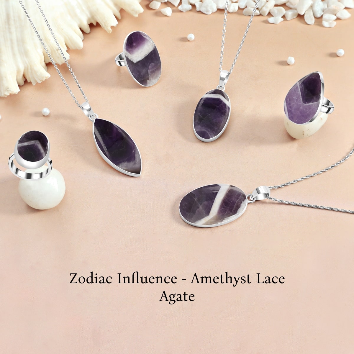 Amethyst Lace Agate Zodiac Sign