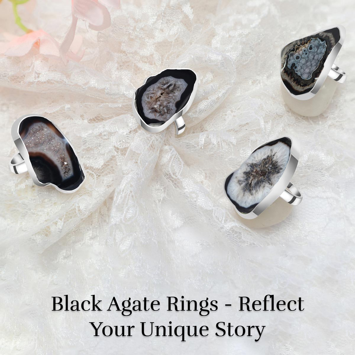 Black Agate Ring: Unlock The Timeless Sparkle That Reflects Your Unique Journey Black Agate Rings