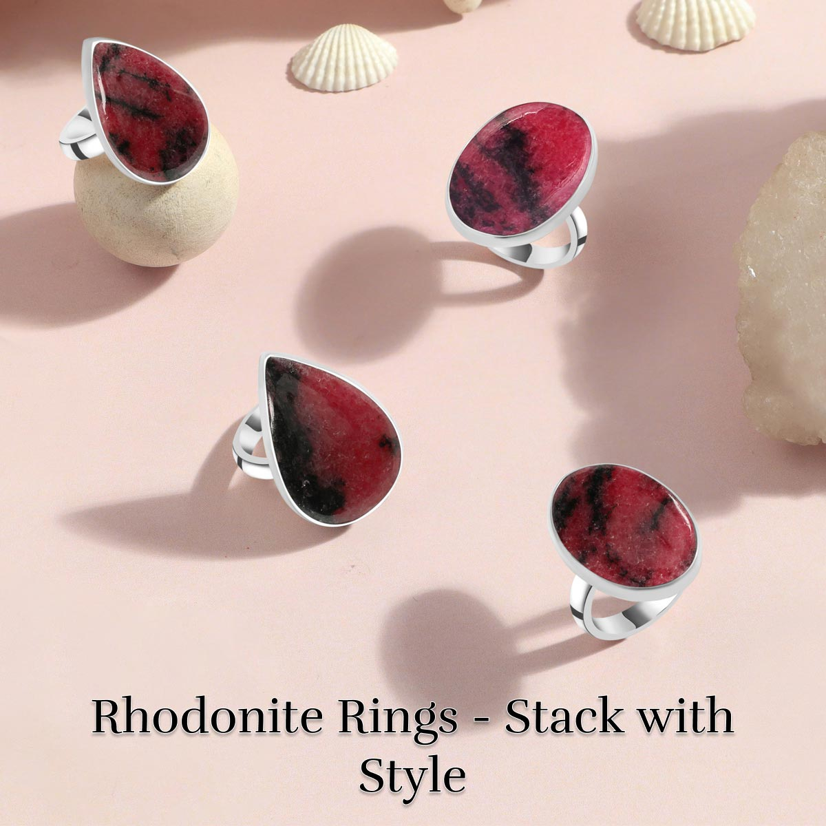 How to Layer Rhodonite Rings for a Modern and Trendy Look? Rhodonite Rings