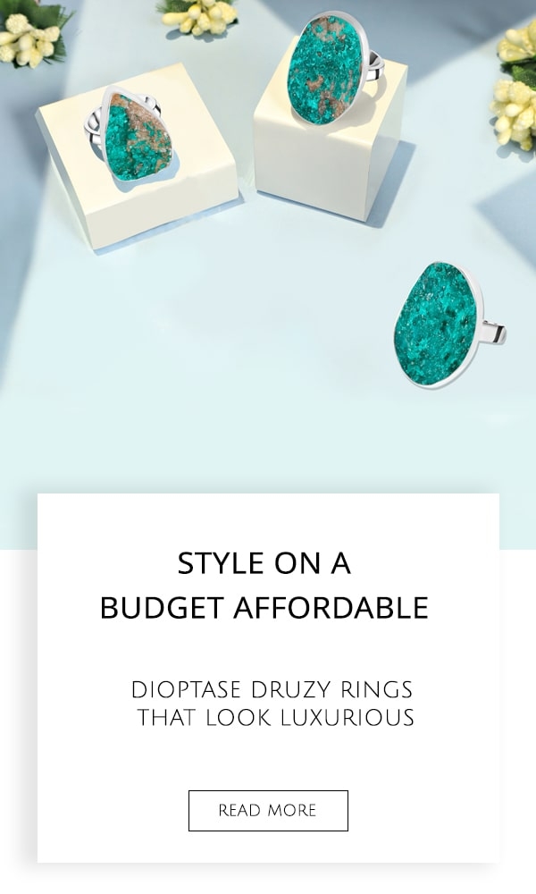 Dioptase Druzy Rings