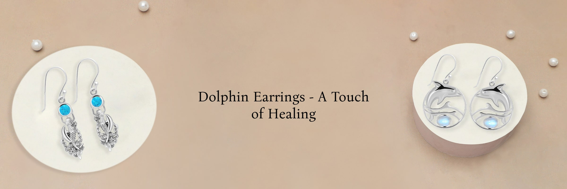 Dolphin Earrings Featuring Healing Gemstones