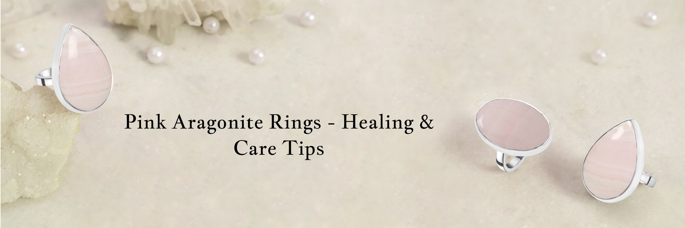 Pink Aragonite Rings