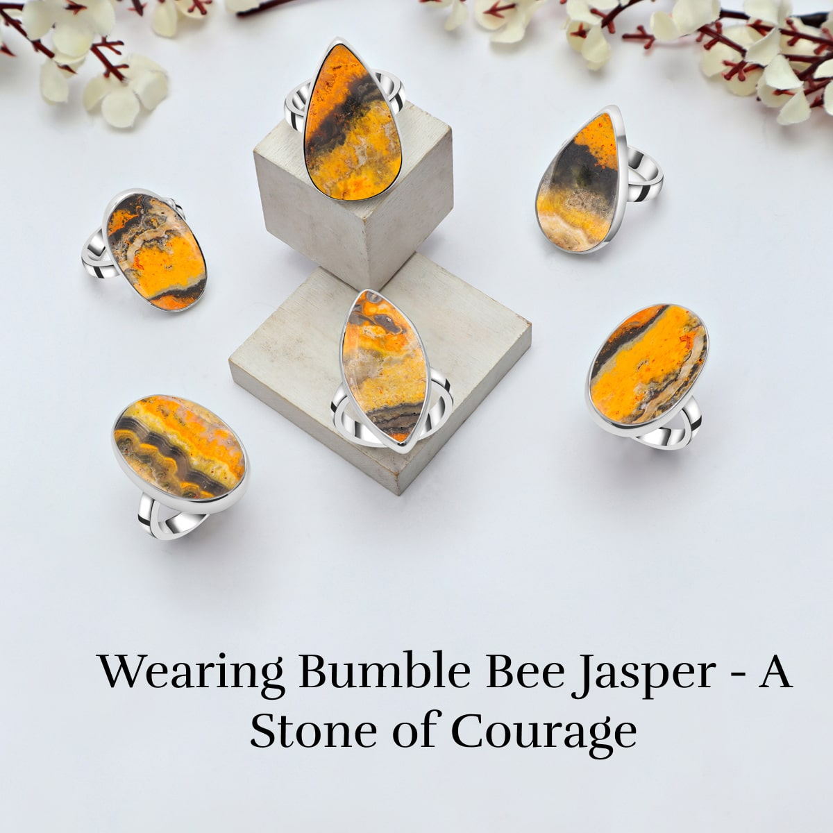 Bumble Bee Jasper Rings