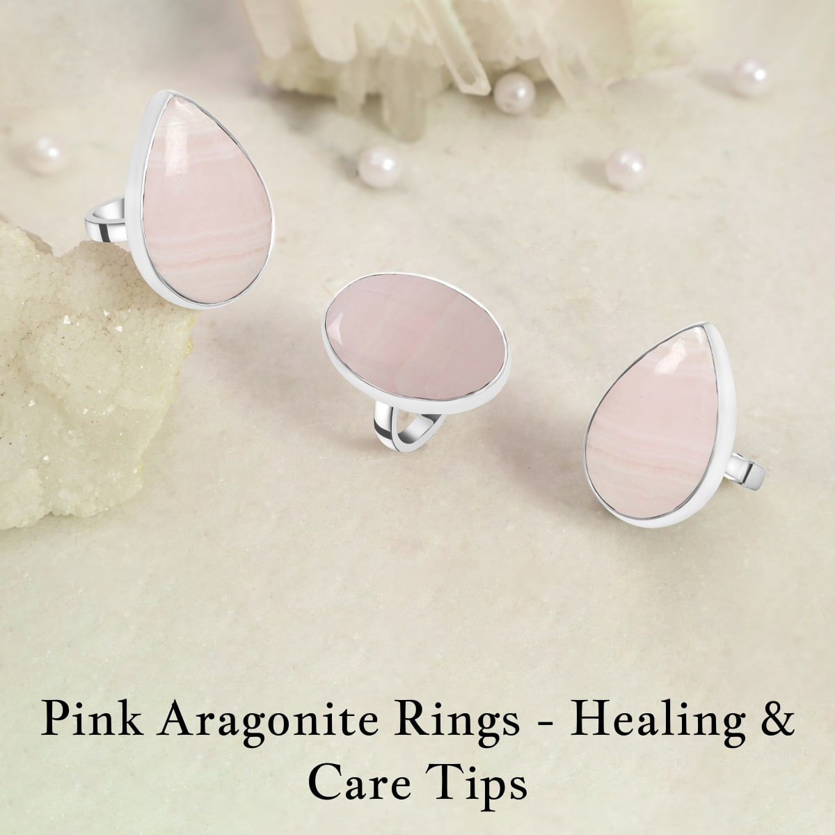 Pink Aragonite Rings