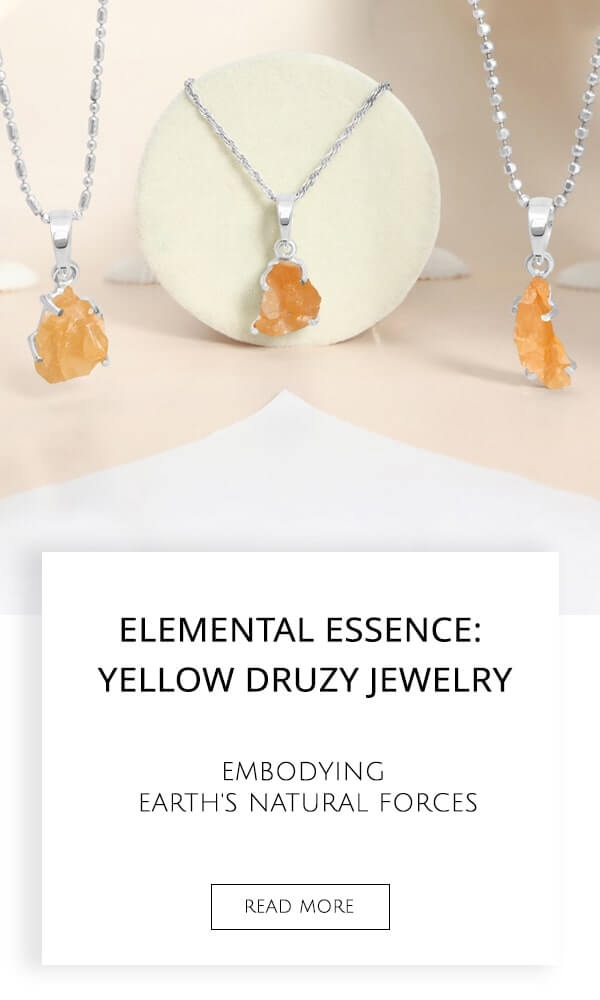 Yellow Druzy Jewelry