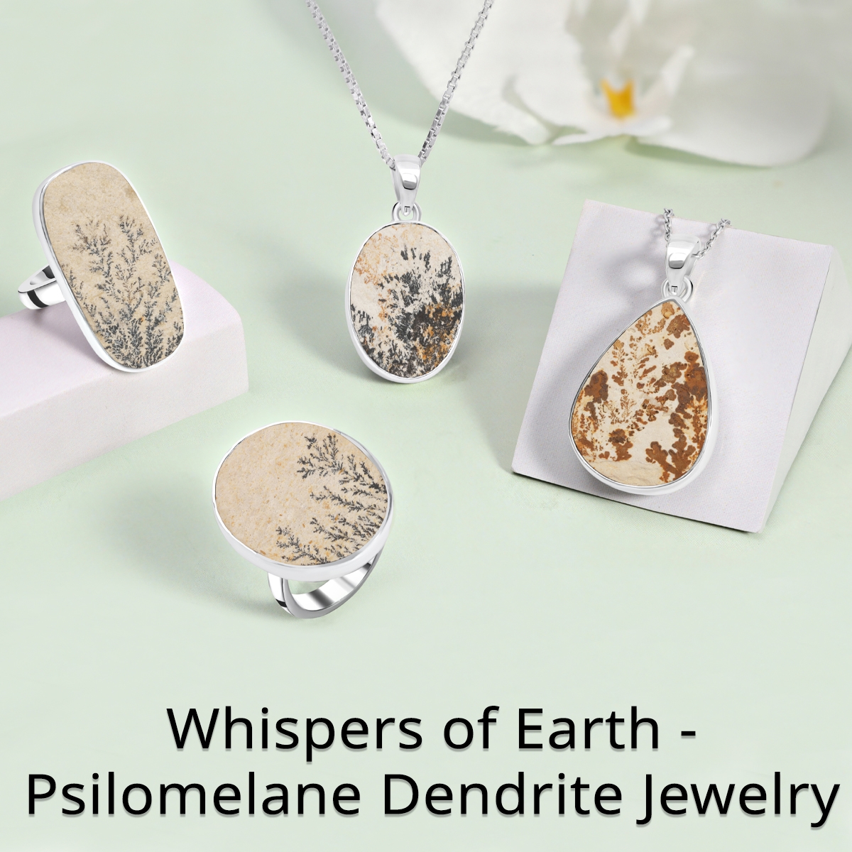Artistic Expressions: Psilomelane Dendrite Jewelry that Celebrates Creativity Psilomelane Dendrite Jewelry