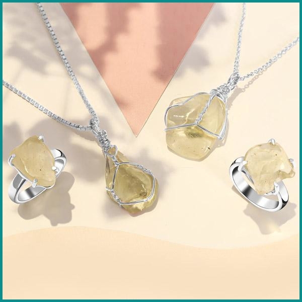 Libyan desert glass jewelry