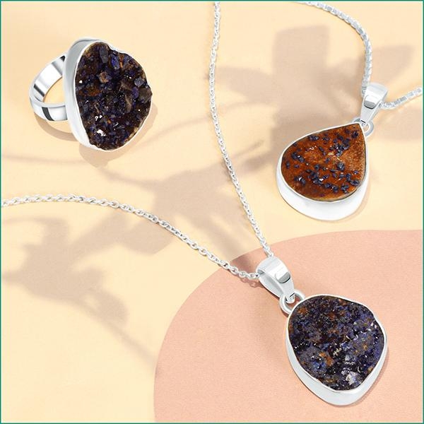 Azurite discount stone necklace