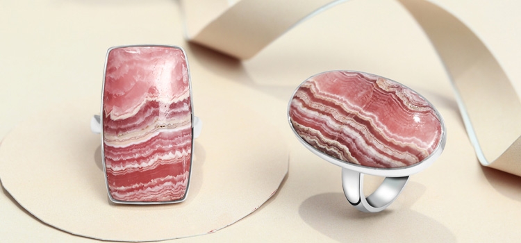  Rhodochrosite Rings