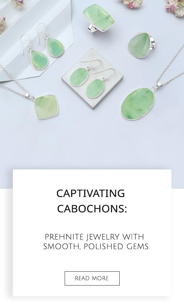 Prehnite Jewelry with Smooth, Polished Gems