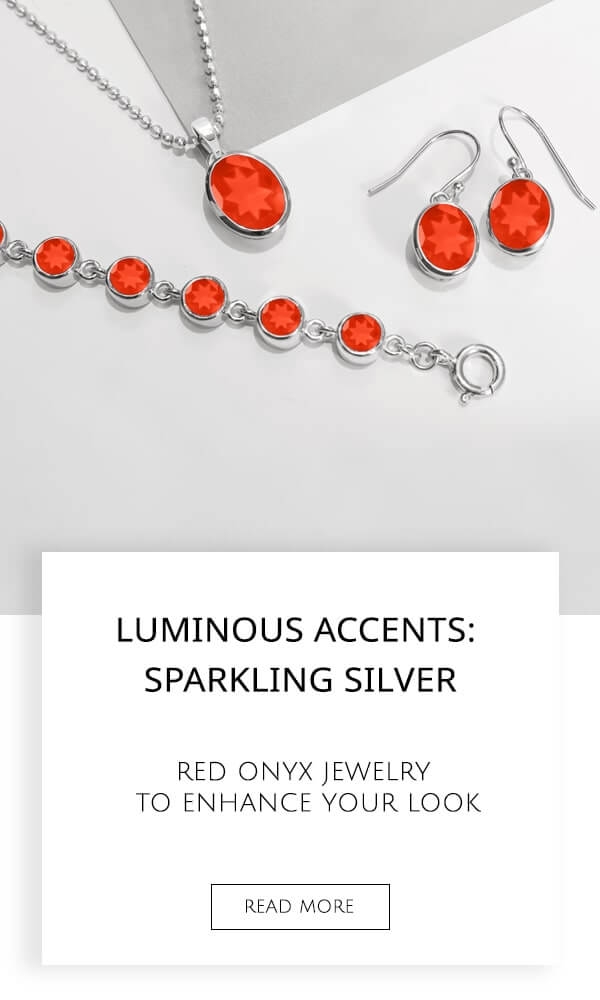 Silver Red Onyx Jewelry