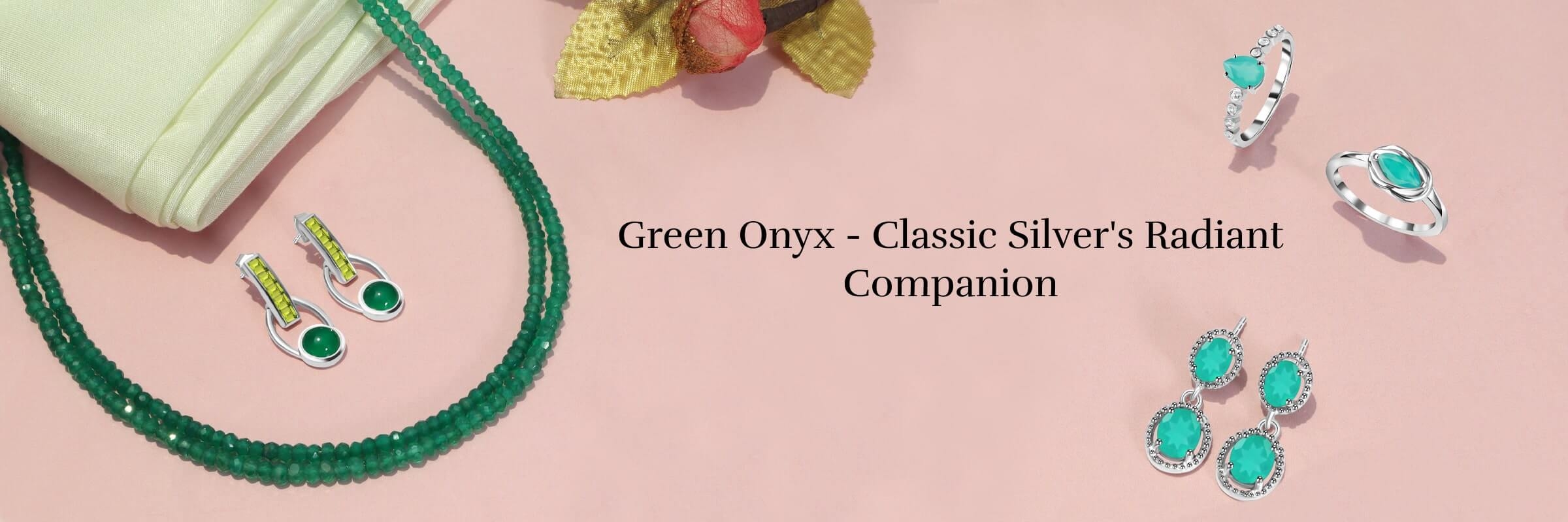 Silver Green Onyx Jewelry