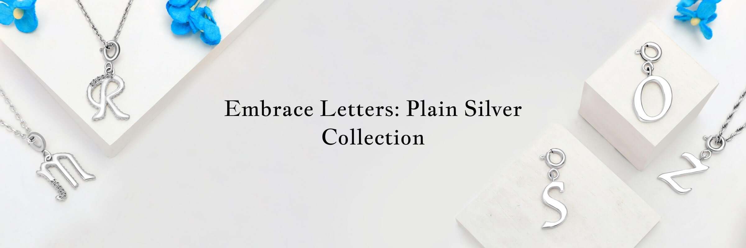 Plain Silver Alphabet Jewelry Collection