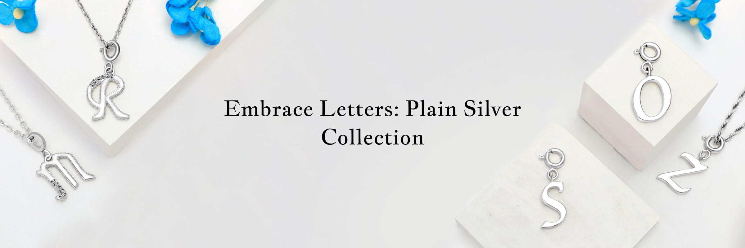 Plain Silver Alphabet Jewelry Collection Plain Silver Alphabet Jewelry Collection