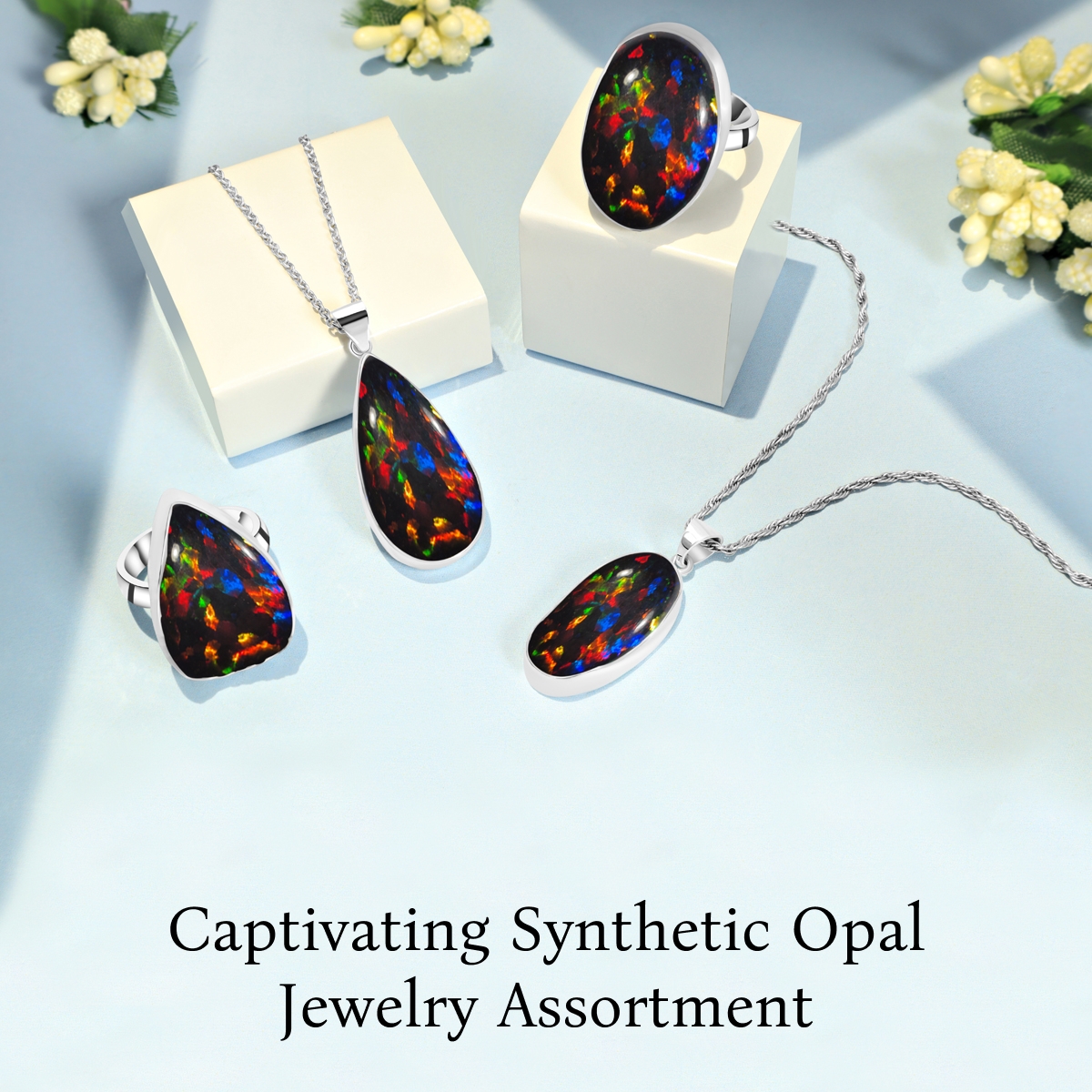 A Charming Collection of Synthetic Opal Jewelry