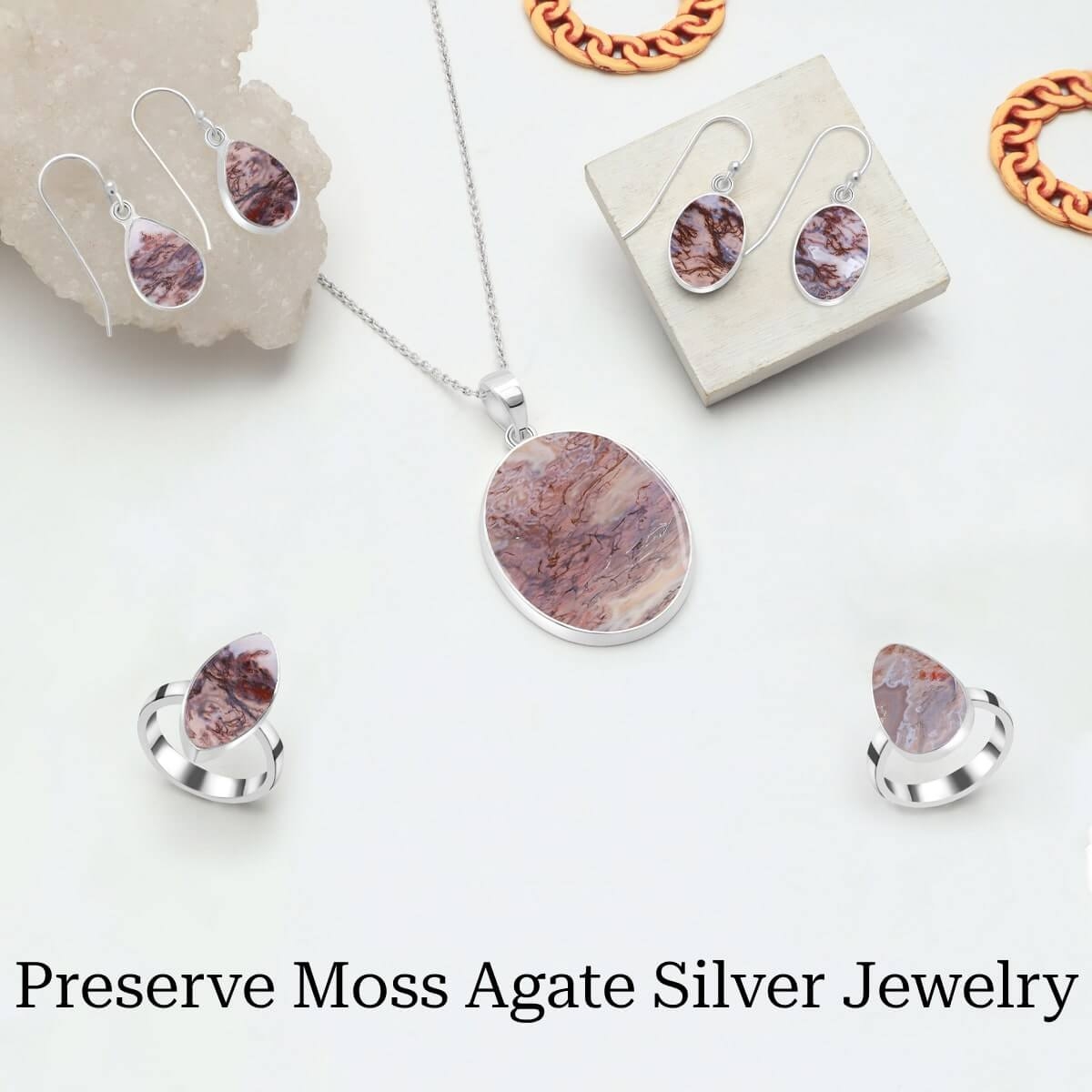 How to Care & Maintain The Moss Agate Plain Silver Jewelry
