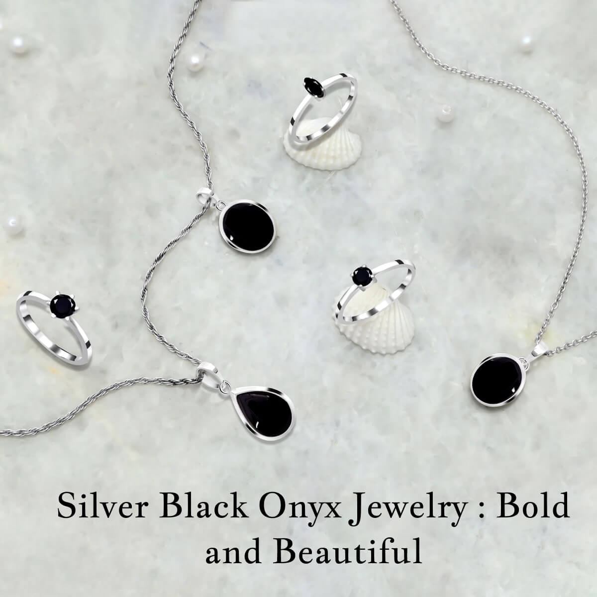 Silver Black Onyx Gemstone Jewelry