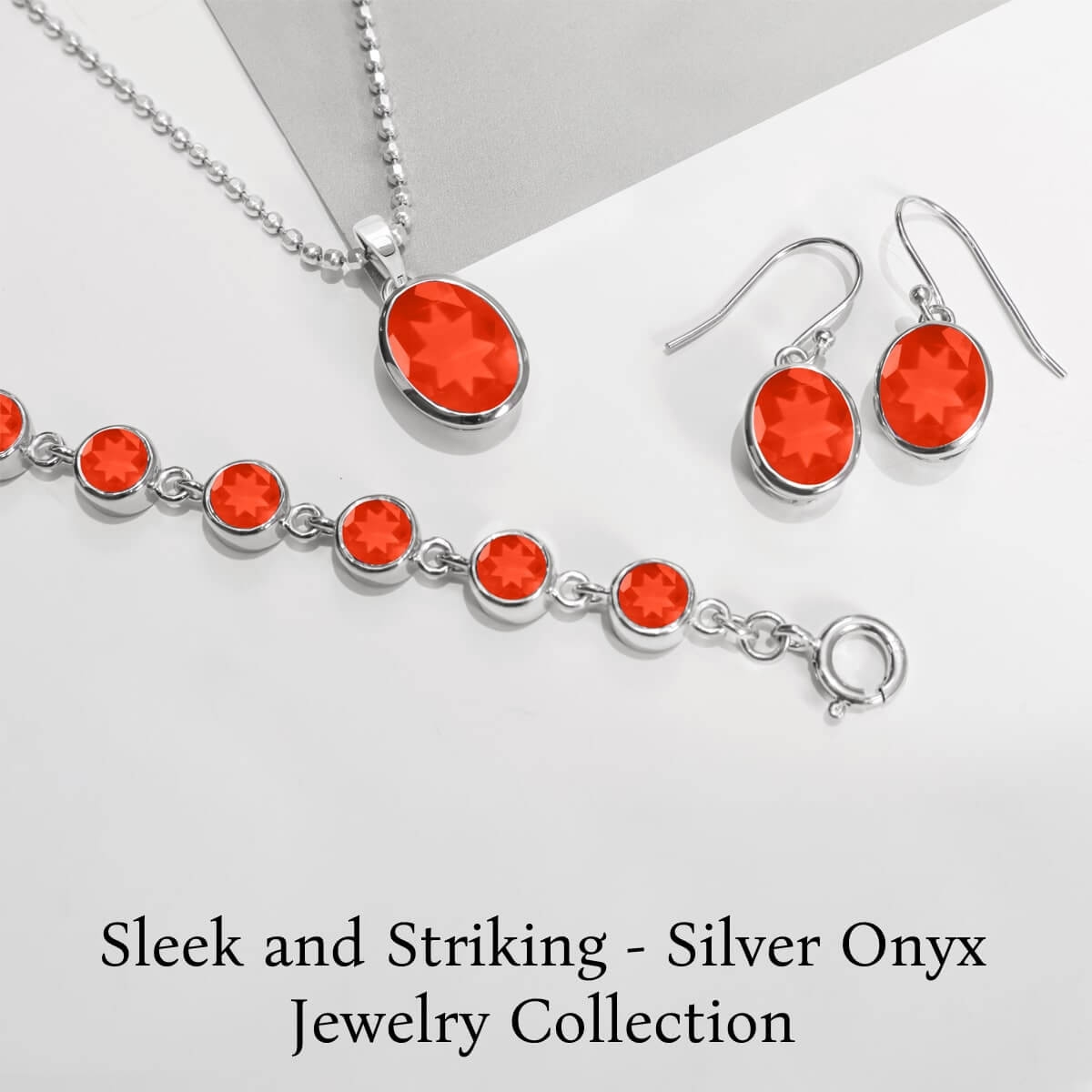 Luminous Accents: Sparkling Silver Red Onyx Jewelry to Enhance Your Look Silver Red Onyx Jewelry
