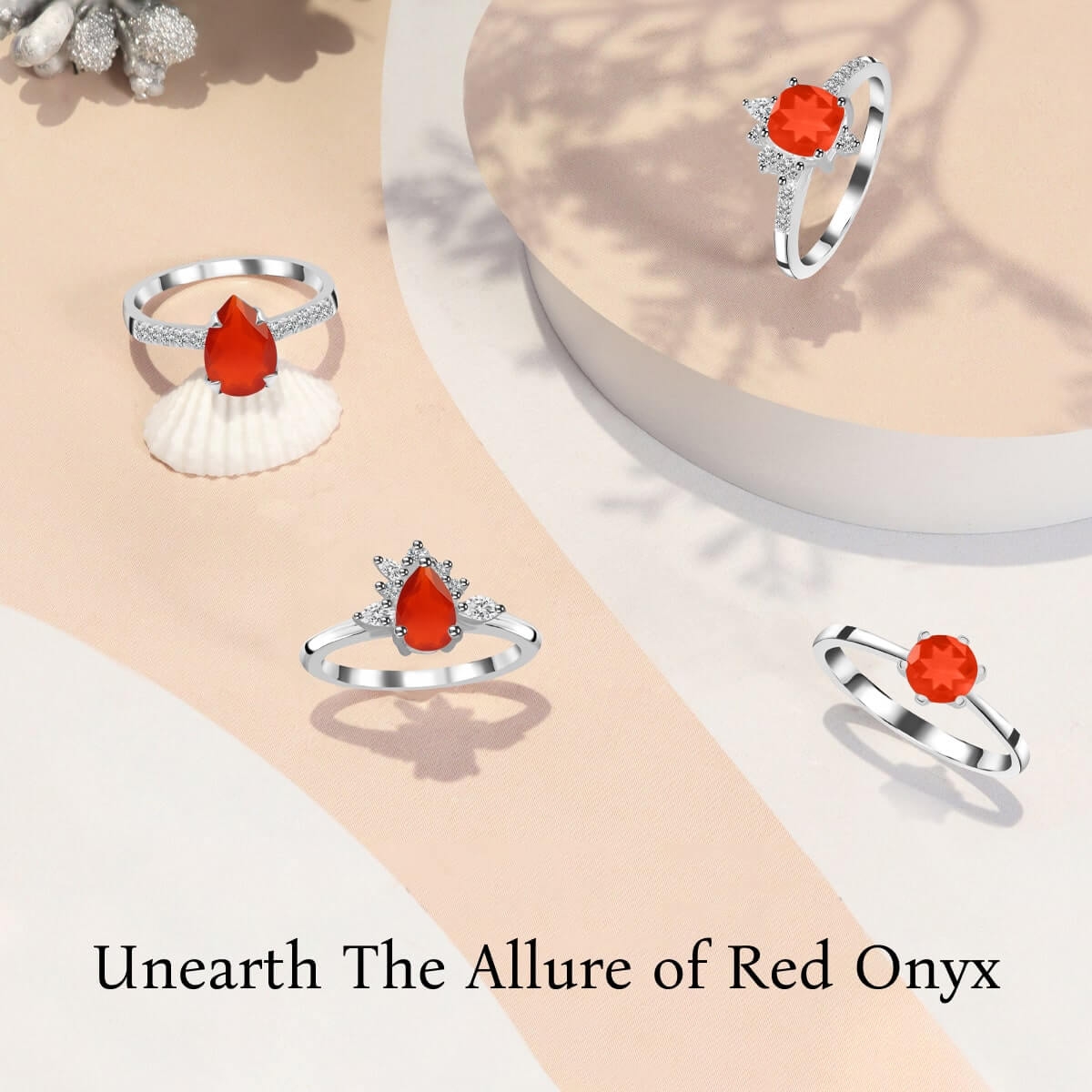 Exquisitely Crafted Red Onyx Sterling Silver Jewelry Collection