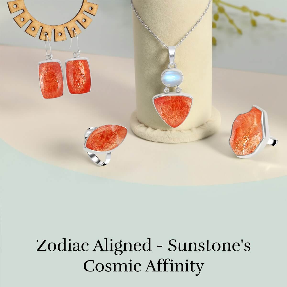 Zodiac sign Sunstone gemstone