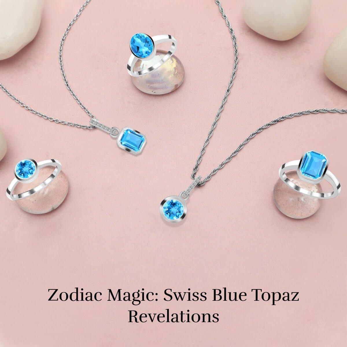Zodiac Sign of Swiss Blue Topaz Gemstone Jewelry