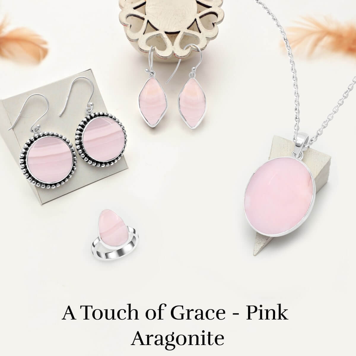 Pink Aragonite Gemstone Jewelry
