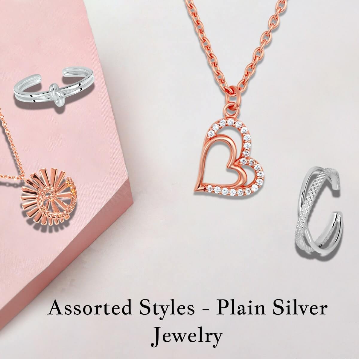 Types of Assortment of Plain Silver Jewelry Types of Assortment of Plain Silver Jewelry