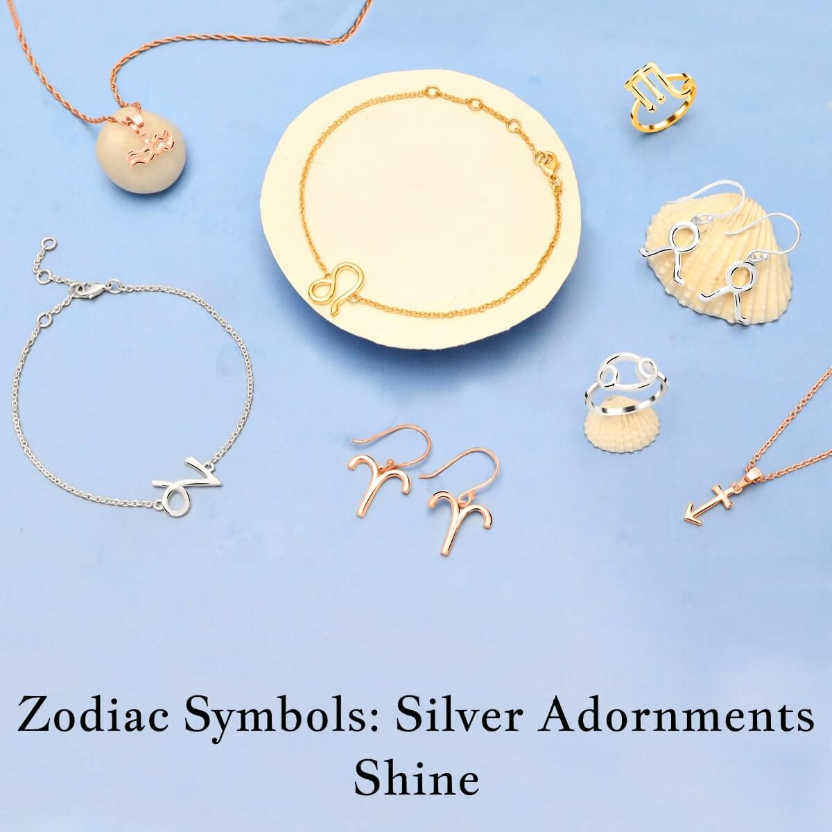 Plain Silver Zodiac Sign Jewelry Collection