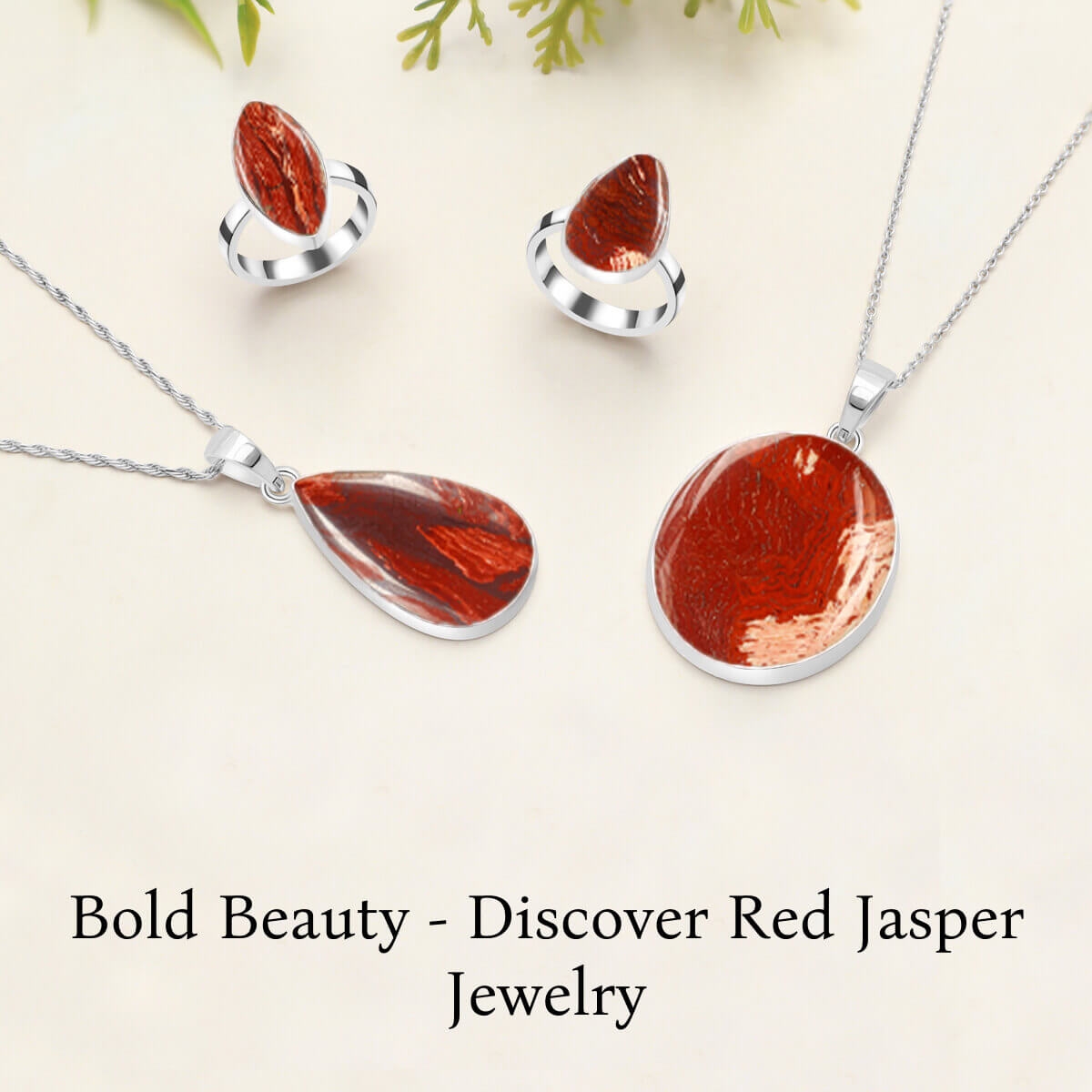 Silver Red Jasper Gemstone Jewelry