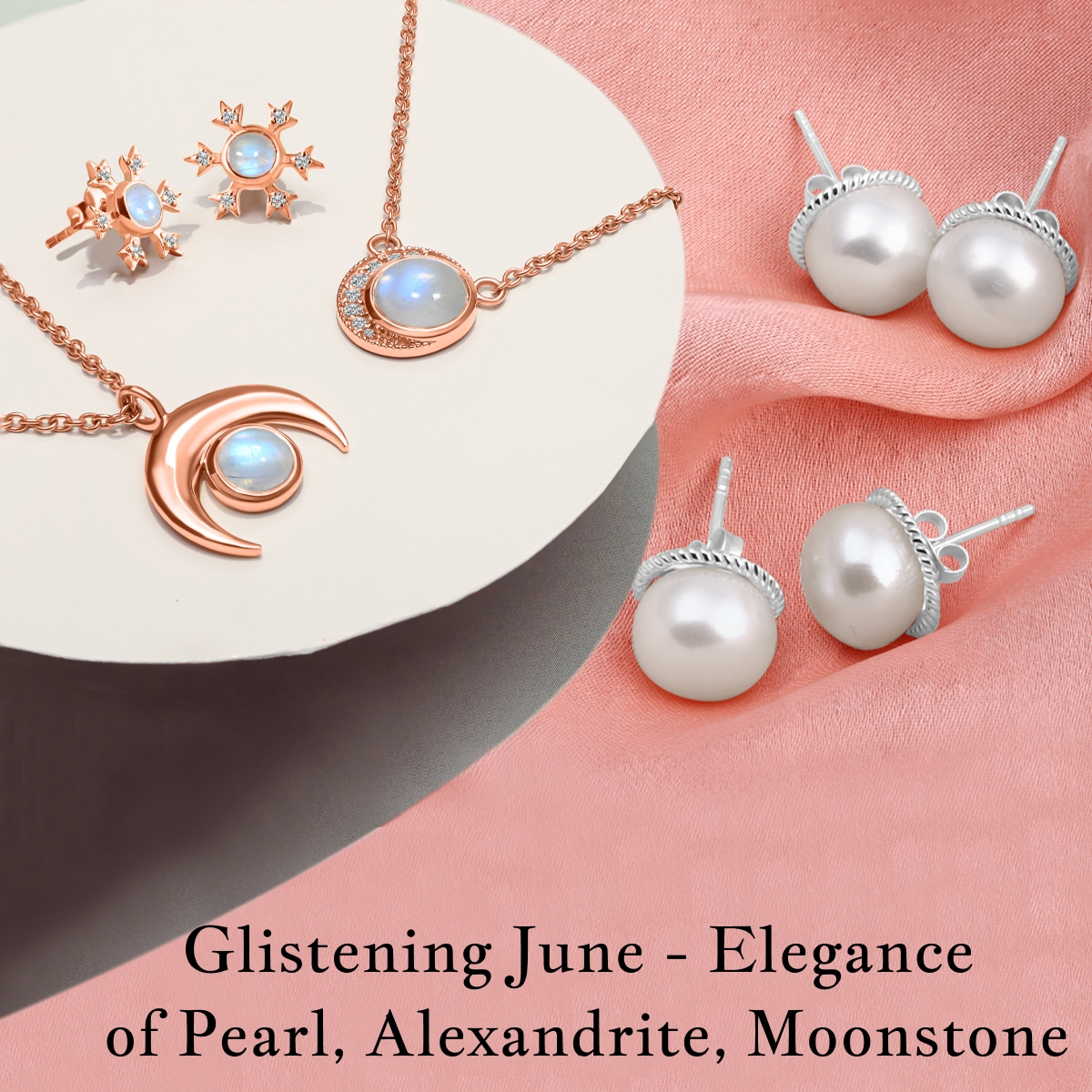 Pearl, Alexandrite, Moonstone June Birthstone